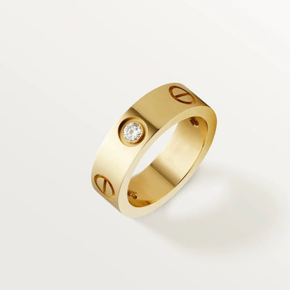 Mystic LOVE RING 5.5MM 3 DIAMONDS PINK GOLD